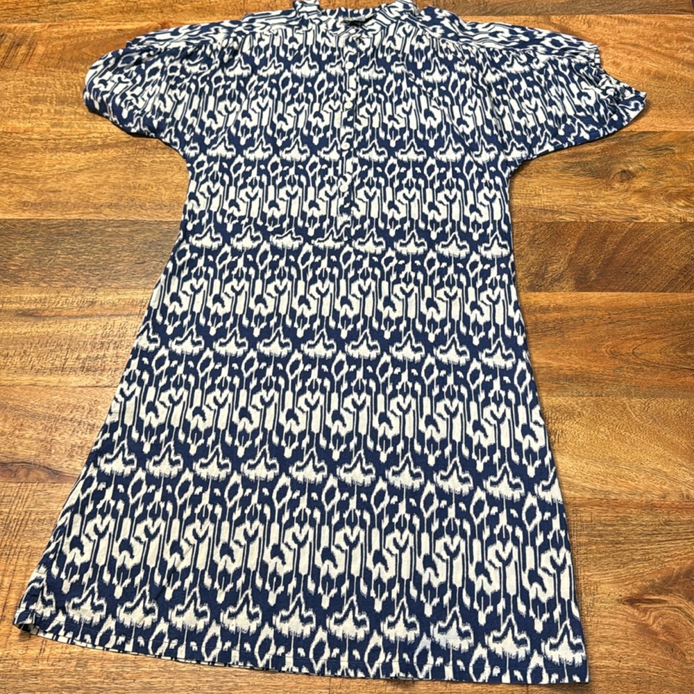 Josh Podoll handcrafted in the USA puff sleeve a line batik tribal print dress